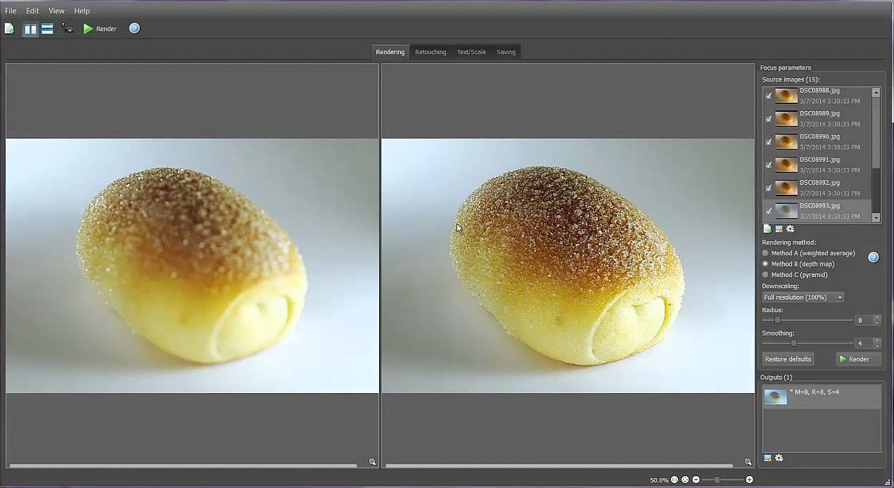 focus stacking software for photoline